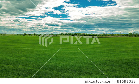 View Across a Rural Spring Field View Across a Rural Spring Field 91591035