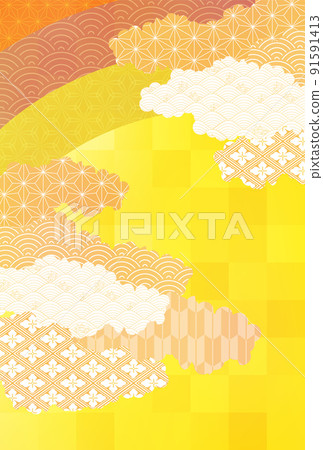 Autumn Japanese pattern Japanese paper background Autumn Japanese pattern Japanese paper background 91591413