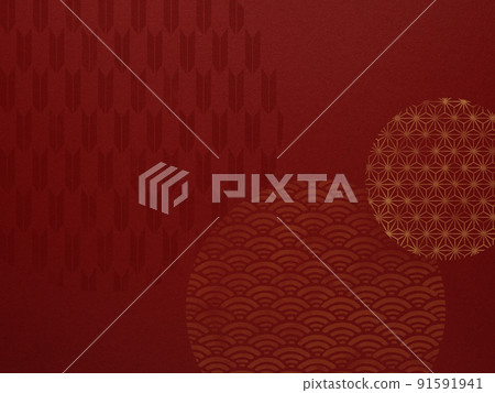Red Japanese style background Red Japanese style background 91591941
