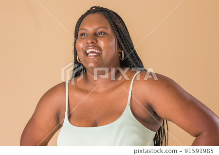 curvy plus size model. overweight body acceptance confidence. Latin Cuban body positive unretouched 91591985