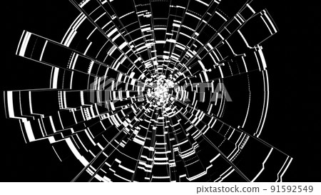 VJ Circular Rotation Glitch Waveform Radar Black and White [There is another Ver] 91592549