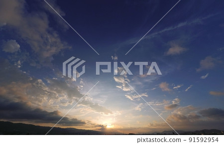 Summer morning sky with various clouds and various clouds, super wide angle, 220624am, sky main Summer morning sky with various clouds and various clouds, super wide angle, 220624am, sky main 91592954