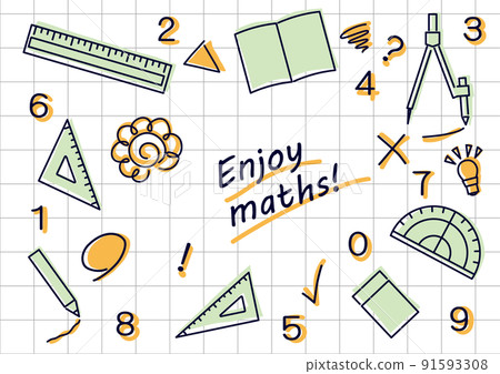 Arithmetic icon set that can also be an eye catch _ color 91593308