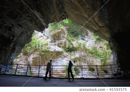 Swallow Grotto , is composed of marble cliff faces covered with small holes. Swallow Grotto , is composed of marble cliff faces covered with small holes. 91593575