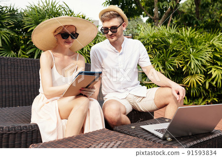 Man And Woman Working Outdoors 91593834