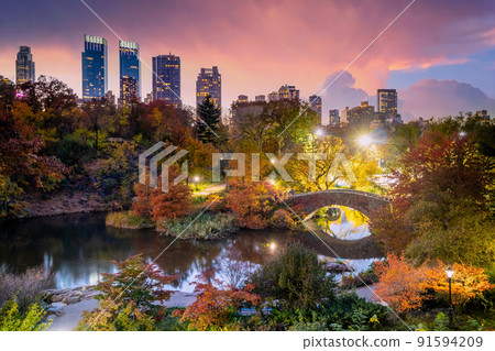 Central Park in autumn  in midtown Manhattan New York City Central Park in autumn  in midtown Manhattan New York City 91594209