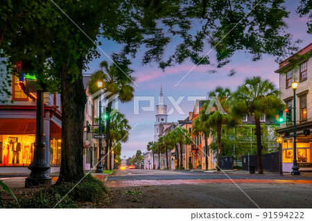 Historical downtown area of Charleston, South Carolina cityscape in USA 91594222