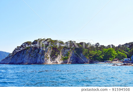 Sanriku Fukko National Park, Miyako City, Iwate Prefecture, Miyako Jodogahama, overlooking Nakanohama from a sightseeing boat Sanriku Fukko National Park, Miyako City, Iwate Prefecture, Miyako Jodogahama, overlooking Nakanohama from a sightseeing boat 91594508