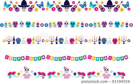 亡靈節插圖格線集 91594559