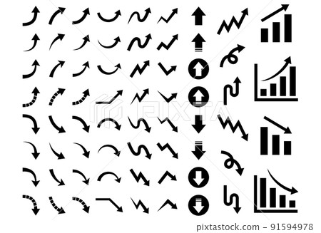 Ascending & descending arrow set 91594978