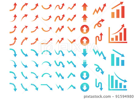 Ascending & descending arrow set 91594980