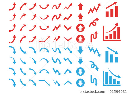 升序和降序箭頭集 91594981