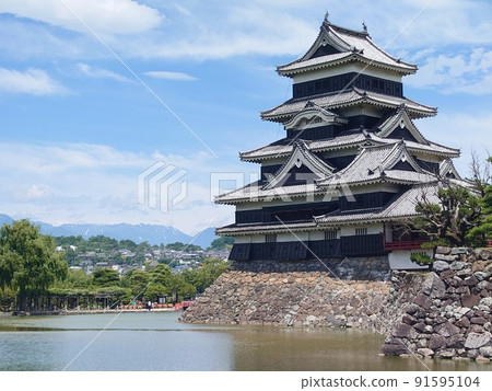 Meijo, Matsumoto City, Nagano Prefecture National treasure Matsumoto Castle and moat Meijo, Matsumoto City, Nagano Prefecture National treasure Matsumoto Castle and moat 91595104