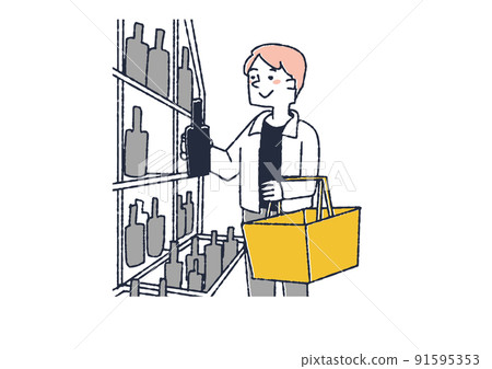 Men who select wine People who shop at supermarkets 91595353