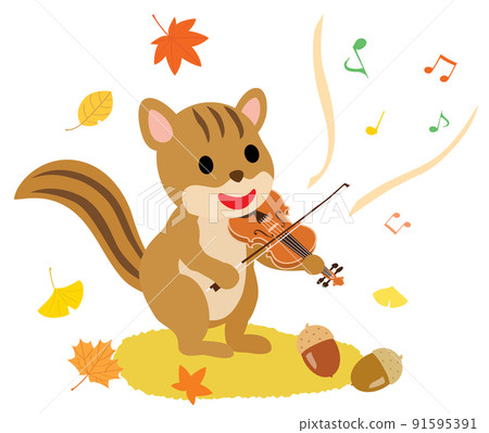 藝術之秋和松鼠小提琴家 91595391