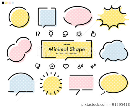 Simple and minimalist shape balloons and reaction icons_colorful dots 91595418