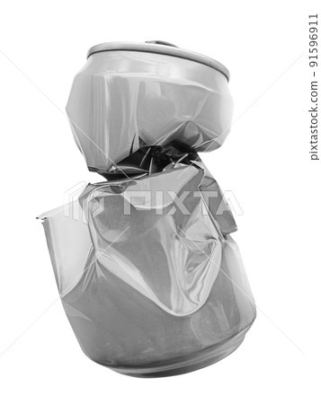 Compressed cans isolated on a white background 91596911