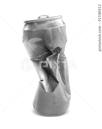 Compressed cans isolated on a white background 91596912