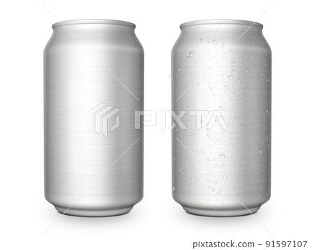 Aluminum cans on white background For design 91597107