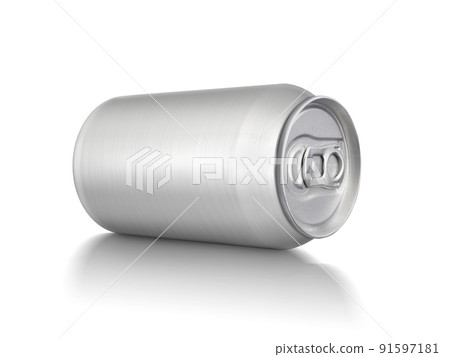 Aluminum white can mockup isolated on white background. 330ml aluminum soda can mockup 91597181
