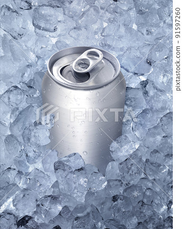 Cans of on ice background 91597260