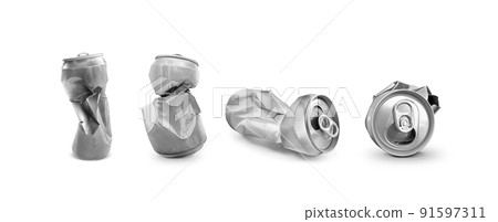 Compressed cans isolated on a white background Compressed cans isolated on a white background 91597311