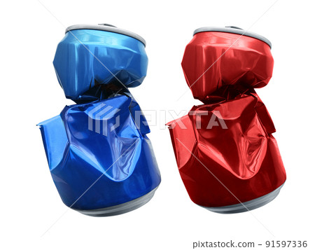 Compressed cans isolated on a white background Compressed cans isolated on a white background 91597336