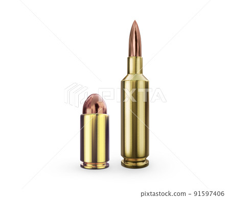 bullet on white background. 3D render bullet on white background. 3D render 91597406