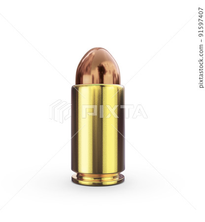 bullet on white background. 3D render bullet on white background. 3D render 91597407