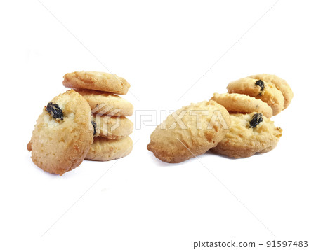 butter cookies isolated on white background 91597483