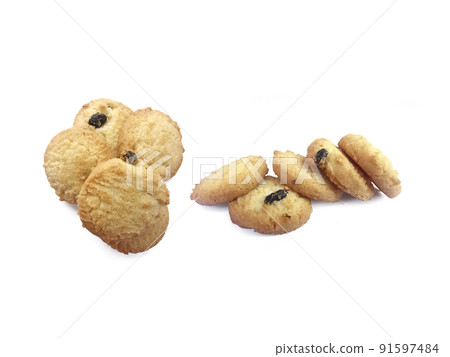 butter cookies isolated on white background 91597484