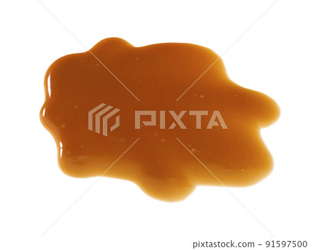 caramel sauce isolated on white background 91597500