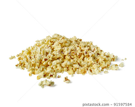 Popcorn isolated in on a white background 91597584