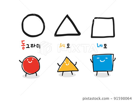 circle triangle square shape character 91598064