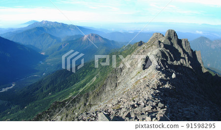 panorama from Okuhotaka / Gendarme, Norikura, Mitake from the summit of Mt. Okuhotaka 91598295