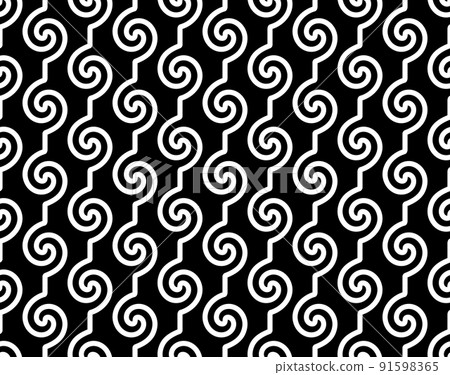 Abstract geometric pattern. A seamless vector background. White and black ornament. Graphic modern pattern. Simple lattice graphic design Abstract geometric pattern. A seamless vector background. White and black ornament. Graphic modern pattern. Simple lattice graphic design 91598365