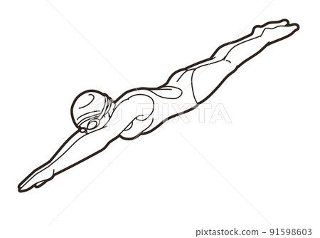 Swimming Sport Female Swimmer Action Cartoon Graphic Vector Swimming Sport Female Swimmer Action Cartoon Graphic Vector 91598603