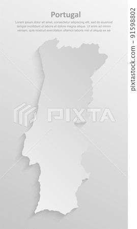 Minimal white map Portugal, Europe country 91598802