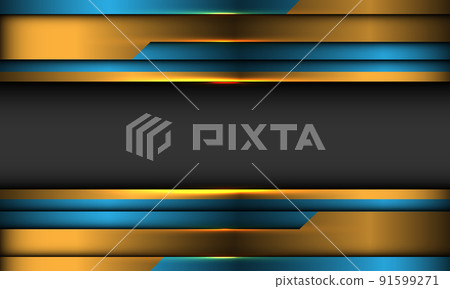 Abstract gold blue metallic geometric cyber with grey banner blank space design modern luxury futuristic backgrpound vector Abstract gold blue metallic geometric cyber with grey banner blank space design modern luxury futuristic backgrpound vector 91599271