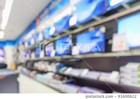 eletronic department store show Television TV and home appliance with bokeh light blurred background eletronic department store show Television TV and home appliance with bokeh light blurred background 91600622