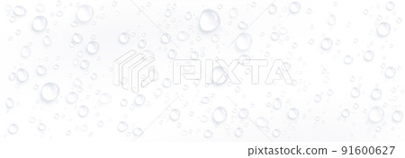 Clear water drops, dew or dripping rain droplets 91600627
