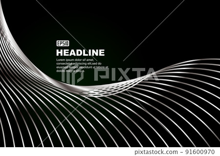 Rolled edge effect black and white gray metallic silver texture gradient lines texture background 91600970