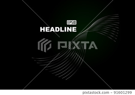 Elegant black ash gold 屬 silver texture anamorphosis line Senjou Gyoza background. 91601299