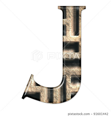 3D render of composite material alphabet letter 3D render of composite material alphabet letter 91601442