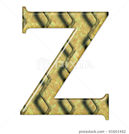 3D render of composite material alphabet letter 91601482
