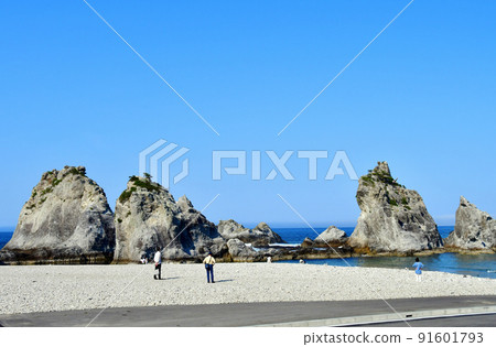 Sanriku Fukko National Park, Miyako City, Iwate Prefecture, Miyako Jodogahama, Oku Jodogahama Kaihama, overlooking the Tashirozaki Peninsula 91601793