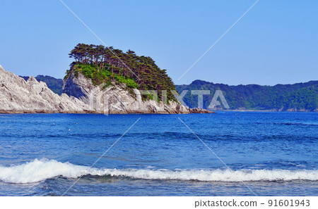 Sanriku Fukko National Park, Miyako City, Iwate Prefecture, Miyako Jodogahama, Oku Jodogahama Kaihama, overlooking the Tashirozaki Peninsula Sanriku Fukko National Park, Miyako City, Iwate Prefecture, Miyako Jodogahama, Oku Jodogahama Kaihama, overlooking the Tashirozaki Peninsula 91601943