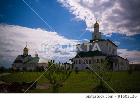 View to The Cathedral Of The Epiphany and Kolomna Seminary in Epiphany Staro-Golutvin cloister, Kolomna, Moscow region, Russia 91602120
