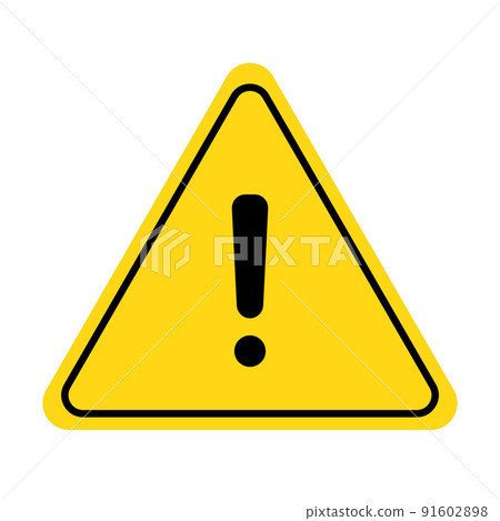 Caution alert exclamation sign. Warning, danger exclamation mark yellow triangle hazard sign Caution alert exclamation sign. Warning, danger exclamation mark yellow triangle hazard sign 91602898