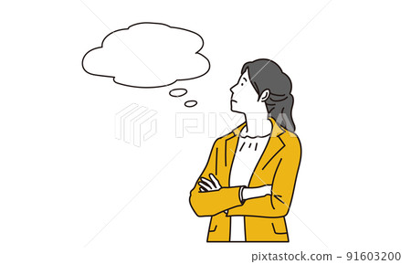 亞洲女人雙臂交叉思考 亞洲女人雙臂交叉思考 91603200